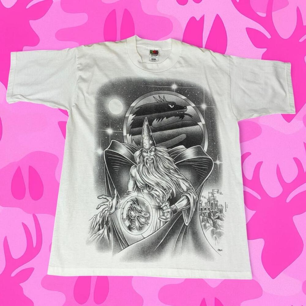 Vintage 90s Wizard & Dragon Graphic Tee